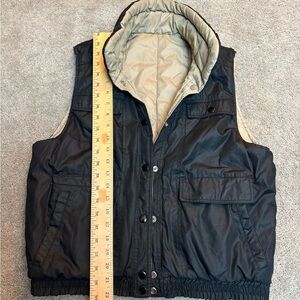 Men's Black and Tan Quilted Vest